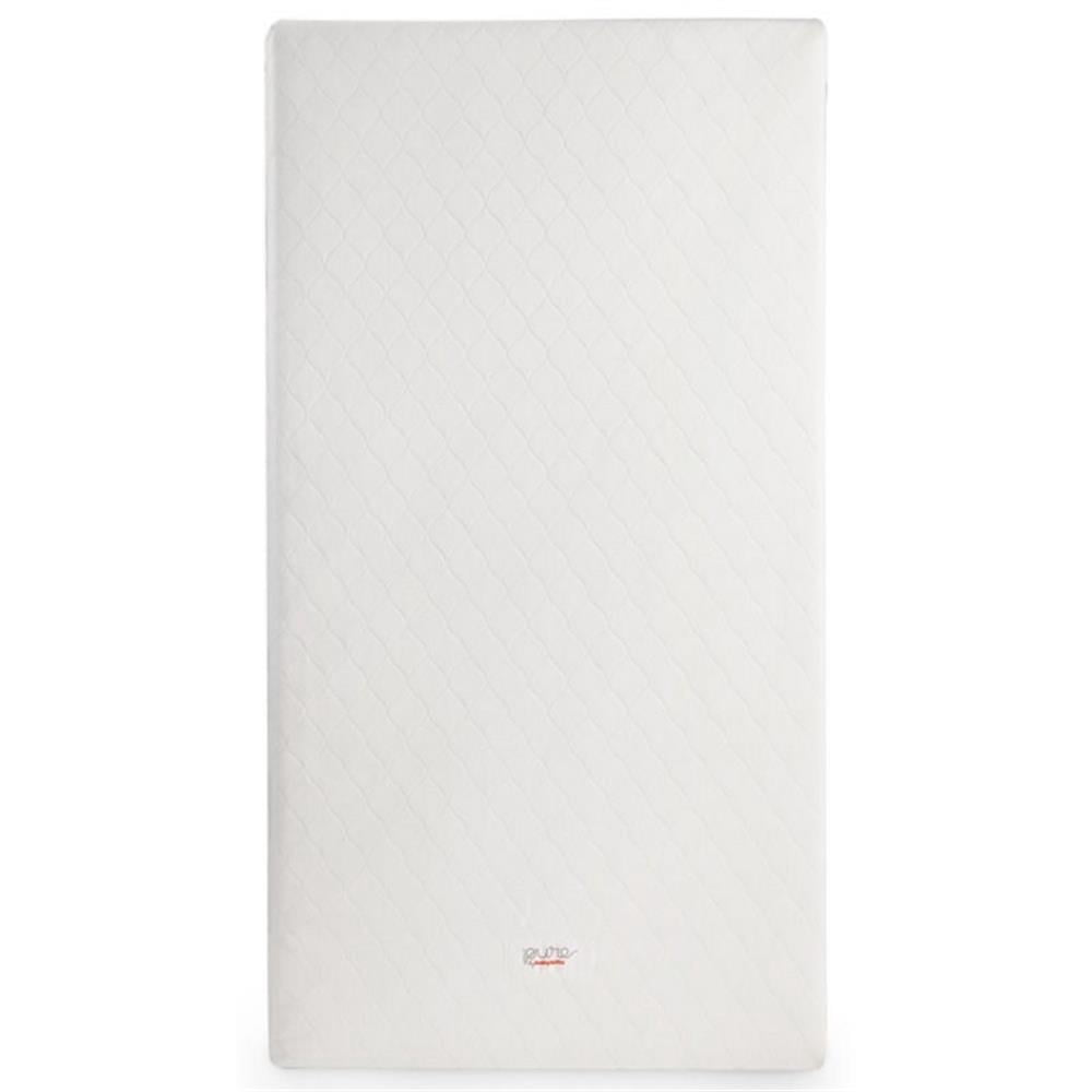 Pemberly Row Standard Fabric Crib Mattress with Hybrid Quilted Cover in White
