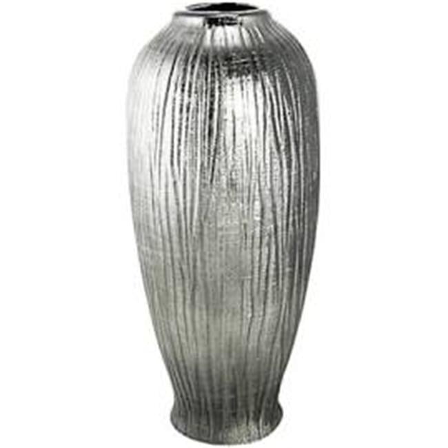 Home Decor Medium Ceramic Vase, Silver Pack of 8