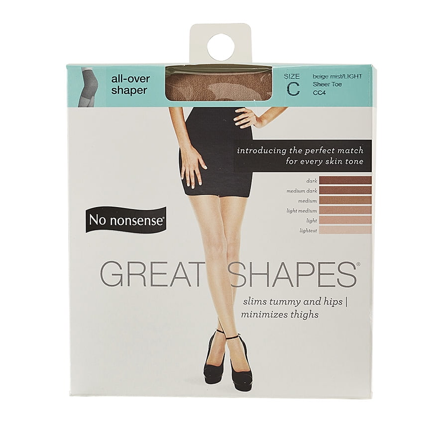 No Nonsense Smart Support Pantyhose, Size C, Midnight Black, Control Top,  Sheer Toe, Shop