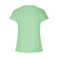 thumbnail image 5 of Mittory Womens Short Sleeve Tops Round Neck Ruffle Casual Summer Textured Work T Shirts Tee Blouse, 5 of 6