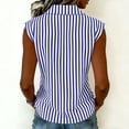 thumbnail image 5 of Dvprdro Womens Cotton Striped Top Collared Sleeveless Button Front Loose Fit Summer Casual Shirt, 5 of 8