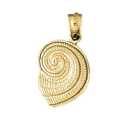 18K Yellow Gold Nautilus Shell Pendant - 24 mm