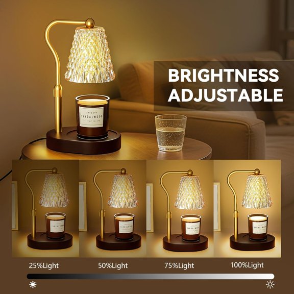 EISRUNGF- Candle Warmer Lamp with Timer Dimmable, Birthday Gifts for Women Mom, House Warming Gifts New Home Decor, Wax Melt Warmer for Jar Candles with 2 Bulbs