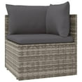 thumbnail image 3 of vidaXL 5 Piece Garden Lounge Set with Cushions Grey Poly Rattan, 3 of 5