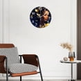 thumbnail image 3 of Personalized Wall Clock Non-Ticking Silent Clocks Battery Operated Round Clocks Decorative for Bathroom,Office-Black Woman With Yellow Headphones And Blue Curly Hair(12inch), 3 of 4