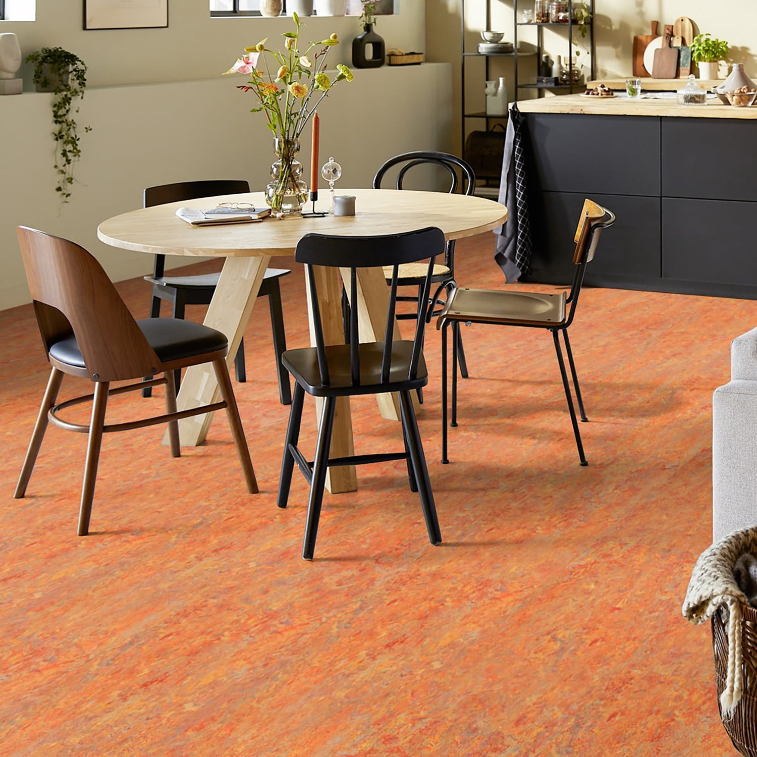 Forbo Flooring Marmoleum Cinch Loc Seal 11.81" x 11.81" Laminate Square in Asian Tiger 6.78 Sq ft