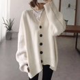 thumbnail image 2 of Vedolay Women Long Cardigan Button Down Knitwear Long Sleeve Soft Basic Knit Coat 2023 White,One Size, 2 of 5