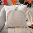 thumbnail image 4 of Tosleo Halloween Pillow Covers 18x18 Set of 2 White Pumpkin Embroidered Throw Pillow Covers Farmhouse Thanksgiving Home Decor Cushion Covers for Couch Sofa Bed, 4 of 4