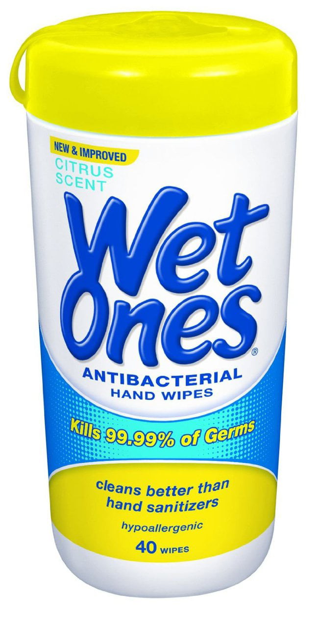 12 PACKS : Wet Ones Citrus Antibacterial Hand and Face Wipes Canister ...