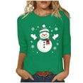 thumbnail image 2 of LEKWK 3/4 Sleeve Christmas Tops for Women Merry Xmas Crew Neck Tshirts Christmas Crop Tops for Women Fashion Christmas Tops for Women Dressy, 2 of 5