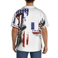 thumbnail image 3 of Sikiie Patriotic Skull Art Men's Cuban Shirt, Hawaiian Shirts, Business Casual Button Down Shirts, Short Sleeve Shirt-X-Large, 3 of 5