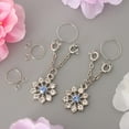 thumbnail image 2 of Stainless Rhinestone Flower Dangle Non, 2 of 8
