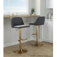 thumbnail image 3 of Toriano Adjustable Bar Stool, Gold Bar Stools, Bar Chairs, Swivel Bar Stools, Bar Stools Set of 2, 3 of 6