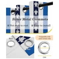 thumbnail image 6 of Coastal Turtle Blackout Curtains, Light Blocking Print Window Curtains, Blue Stripe Navy White Geometric Ocean Thermal Insulated Window Drapes for Living Room Kitchen Cafe 2 Panels, 84"W x 63"L, 6 of 9