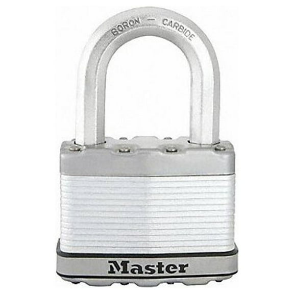 Master Lock Keyed Padlock,1 3/16 in,Rectangle,Silver M15KALF