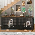 "Bingopaw HeavyDuty Triple Door Wooden Dog Crate Indoor, XL, Removable