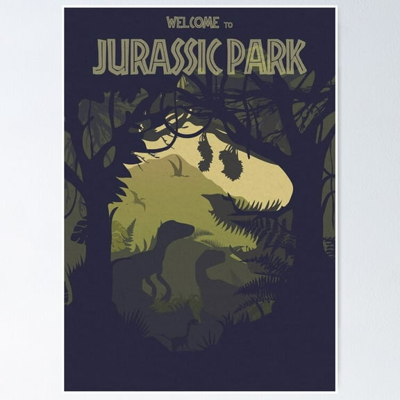 Poster Welcome To Jurassic Park - No Framed, Vintage Wall Art, Trendy Retro Print, Positive Quote Poster, Room Decor, Wall Art, Poster Only