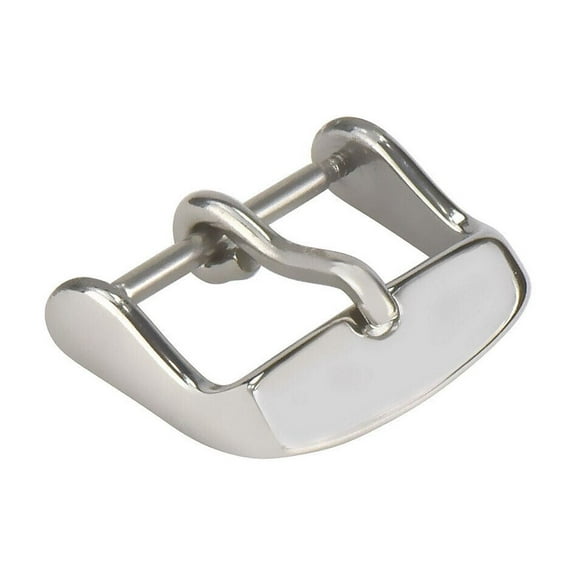 22MM WATCH BUCKLE PIN STYLE FOR LEATHER RUBBER WATCH BAND STRAP SILVER HEAVY