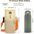 thumbnail image 2 of Nuovoware Water Bottle Carrier Bag, 40OZ Water Bottle Holder with Adjustable Shoulder Strap, Drawstring Water Bottle Bag with Pocket for Hiking Traveling Climbing, Orange+Greige, 2 of 8