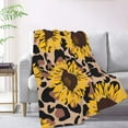thumbnail image 2 of XMXT Flannel Throw Blanket, Leopard Sunflower Print Throw Blankets for Bed Couch Living Room, 50 x 70 inches, 2 of 9