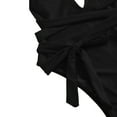 thumbnail image 5 of Women's Deep V Neck Black One-Piece Swimsuit Cross Back Kont Beachwear, 5 of 6