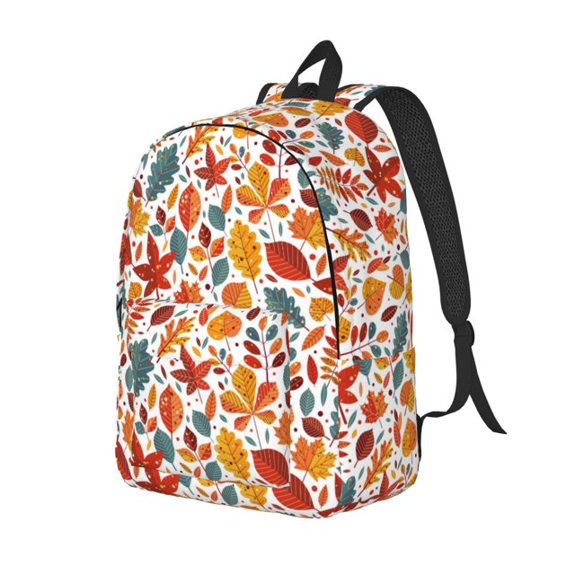 Disketp Autumn Leaves Mochila de Lona Estampada, Mochila Escolar de Viaje Ligera para Estudiantes y Portátil-Small
