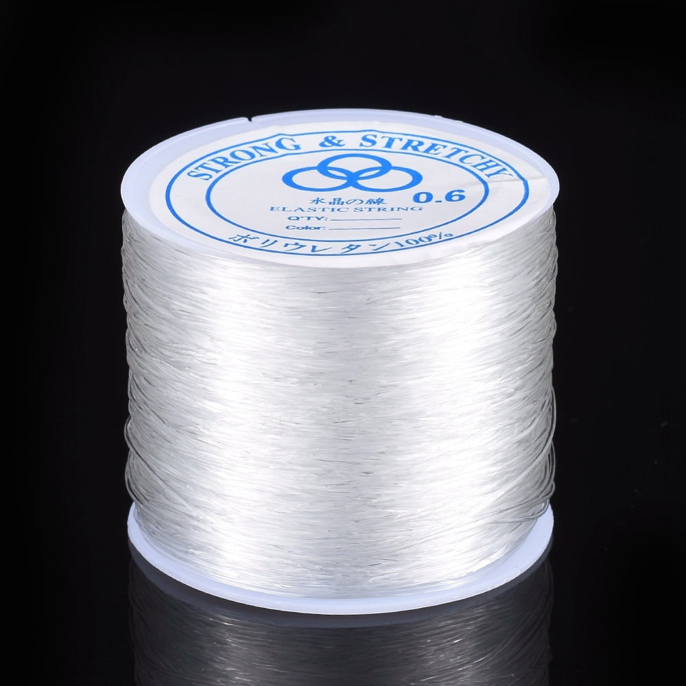 Elastic Stretch Polyester String Cord Jewelry Making Bracelet Beading Thread Clear 0.6mm about 109.36 yards(100m)/roll