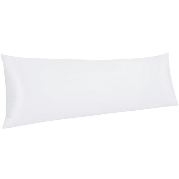 Egyptian Cotton Body Pillow Cover 20x54 Inches, Envelope Closure Hypoallergenic Pillowcase for Adults, Soft Breathable Bedding Accessory, White