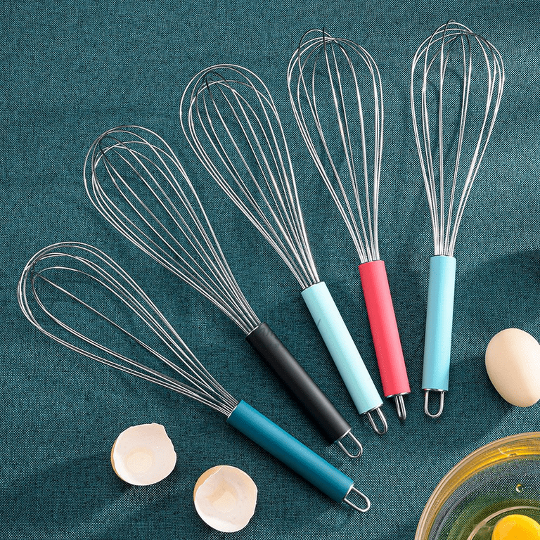 Stainless Steel Spring Coil Whisk 1 Pcs - Wire Whip Egg Whisk with Wooden  Long Handle - Heavy Duty Whisks for Cooking