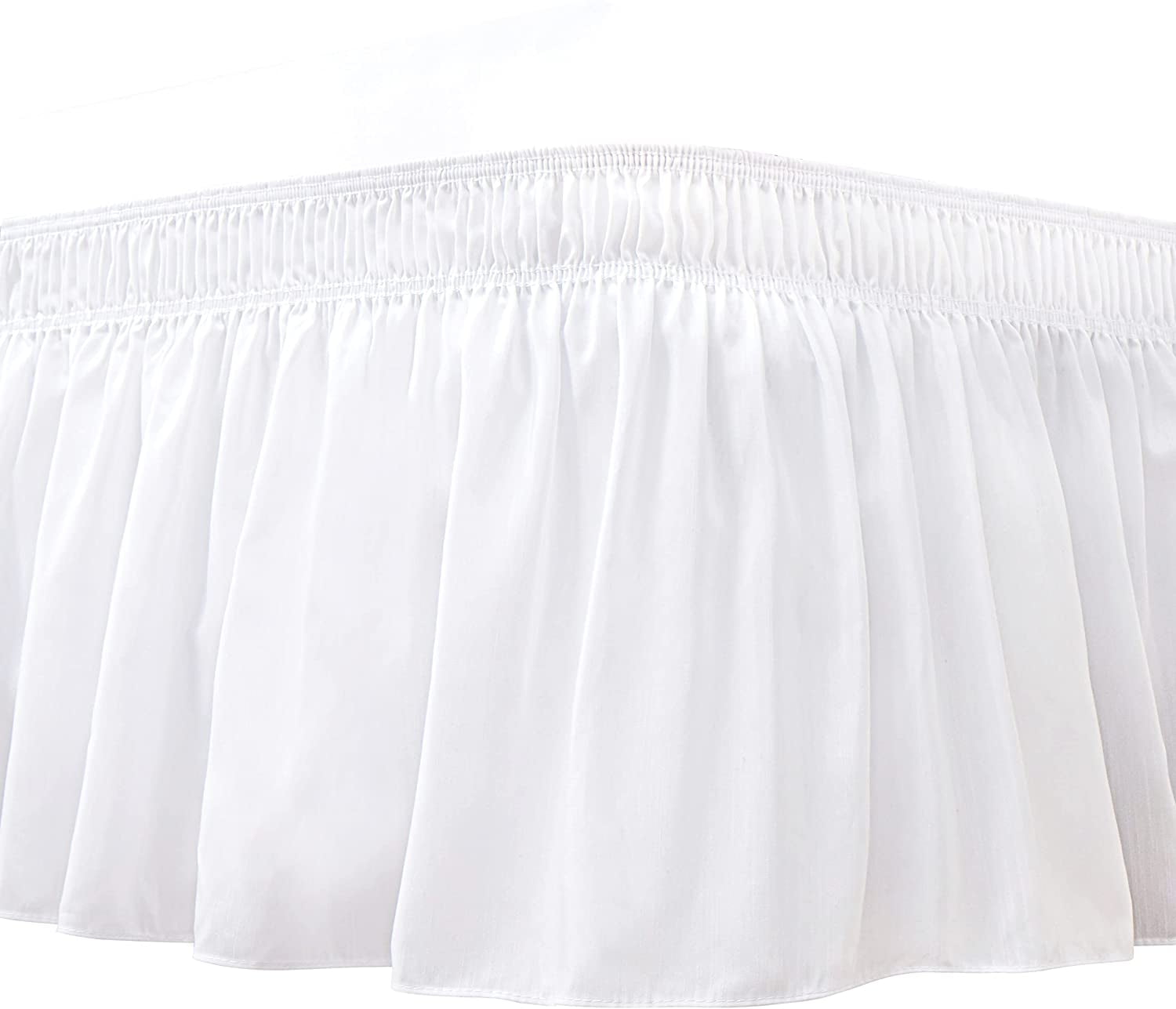 Wrap Around Ruffled Bed Skirt with Adjustable Elastic Belt Drop Easy