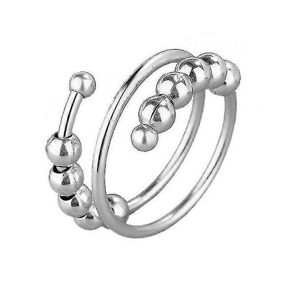 Color Retention Stress Anxiety Ring Fidget Spinner Beads Ring Worry Ring