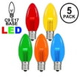thumbnail image 2 of Novelty Lights 5 Pack C9 LED Outdoor String Light Patio Christmas Replacement Bulbs, Multi, C9/E17 Base, .75 Watt, 2 of 6