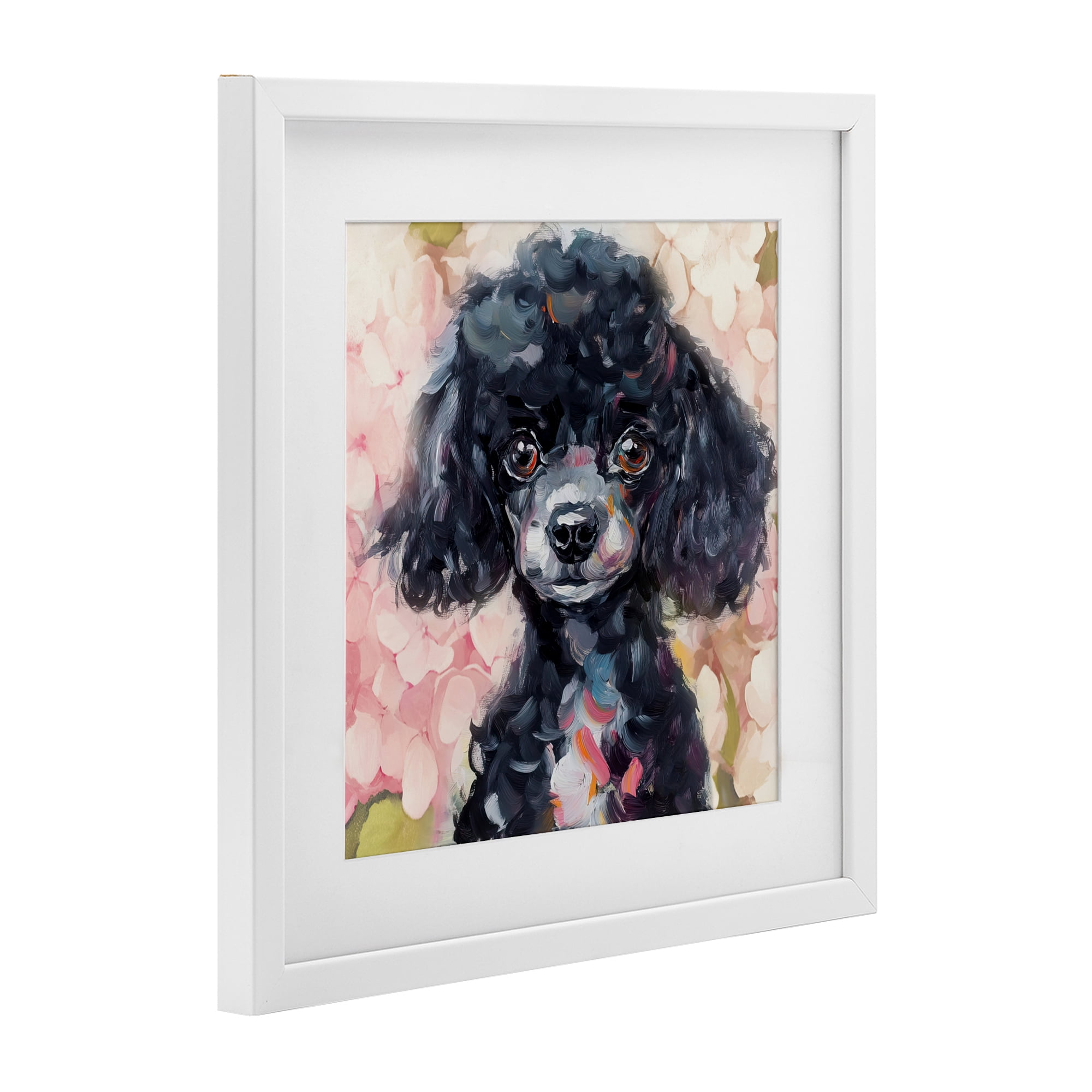 Stupell Industries Little Black Poodle White Framed Print Under Glass, design by Tina LeCour