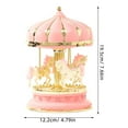 thumbnail image 2 of Rotating Wooden Horse Music Box, Pink, Creative Romantic Desktop Decoration, 2Pcs, 2 of 8