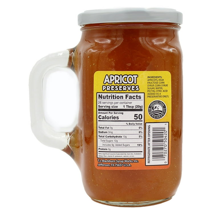 Blackburn's Natural Apricot Preserves - 18 oz Jar, Perfect for