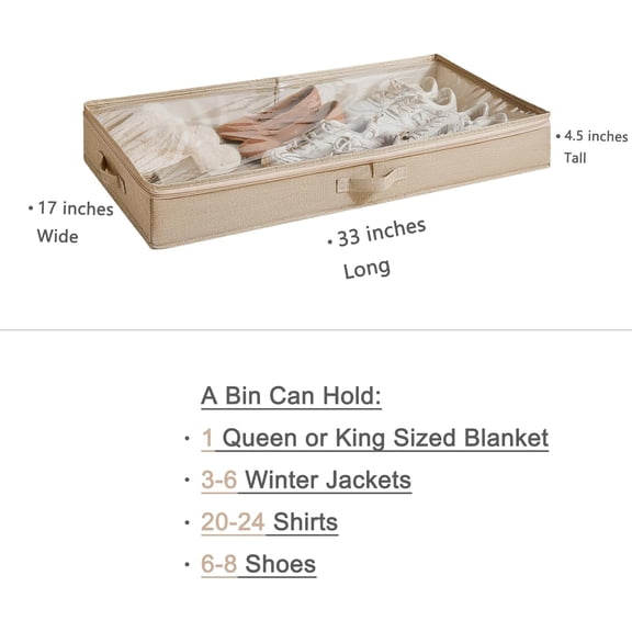 3 Pack Under Bed Storage Containers