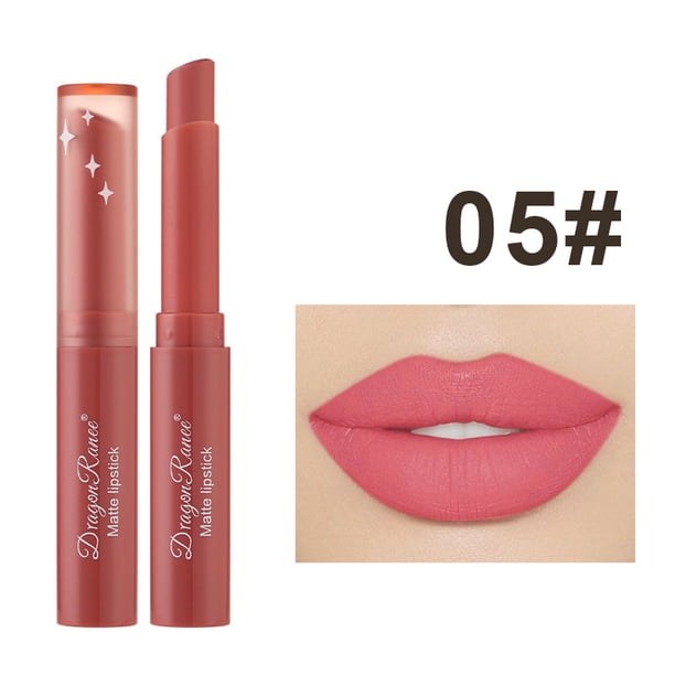 Dragon Ranee lápiz labial mate, lápiz labial inclinado, lápiz labial de soja desnuda