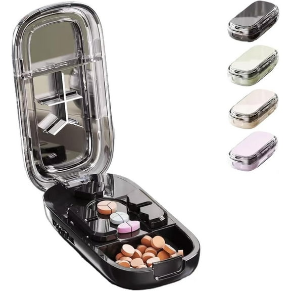 Adjustable Pill Cutter Splitter, 2025 New Accurate Alignment Pills Splitter, Pill Cutter for Small, Large and Tiny, Pills Storage Organizer with Sharp Safe Blade, Safely Easy Tablet Divider