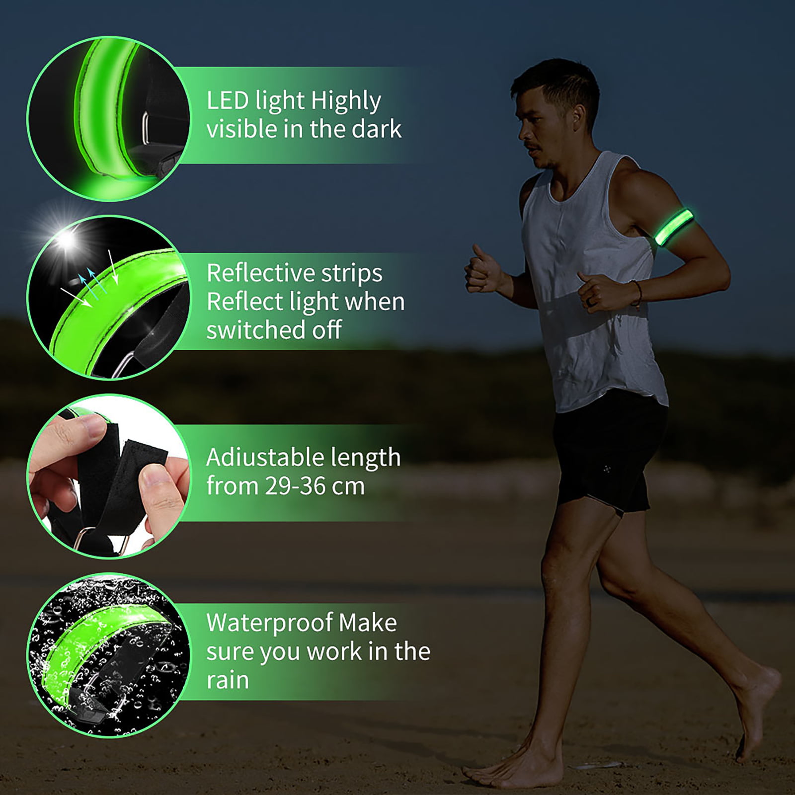 lanpard Rechargeable LED ArmbandHigh Visibility Led Running Lights forGear 