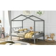 thumbnail image 2 of DeeHome Full Size Wood House Bed with Storage Space, Gray (OLD SKU :LP000002AAE), 2 of 9