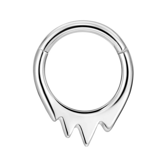 FANSING 316L Surgical Steel Flame Piercing Rings for Septum Piercing for Womens Hinged Teardrop Septum Jewelry 16g 8mm