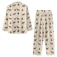 thumbnail image 3 of DISNIMO Deer Tree Print Women's 2 Piece Lounge Sets Christmas Printed Long Sleeve Sleepwear Comfy V Neck Nightwear with Long Pajama Pants Button Down Ladies Lounge Sets, XL, 3 of 7