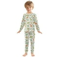 thumbnail image 3 of joogoo Cute Cartoon Dinosaurs Leaf Pajamas Set Long Sleeve Soft Cotton Sleepwear 2 Piece 24M, 3 of 7