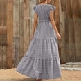 thumbnail image 6 of fatyb Women's Vacation Dresses Boho V Neck Maxi Dresses Tiered Ruffle Flowy Long Dresses for Women, 6 of 7