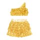 thumbnail image 4 of Conjunto de dos piezas de falda y top informal de verano para niña, de poliéster, con colores sólidos, 4 of 5