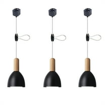JLOWCO Adjustable H Track Pendant Lighting 3 Pack Living Room Modern Pendant Led Lighting Fixtures Ceiling Pendant Lights Kitchen Island Black (LED Bulb Include)