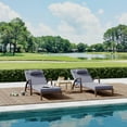 thumbnail image 3 of Outdoor Rattan Chaise Lounge Set of 2, 5-Position Adjustable, Folding Patio Pool Chair with Cushions, Blue, 3 of 8