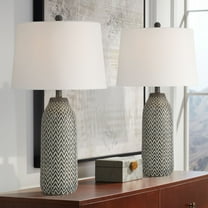 360 Lighting Arizona 27 1/2" Tall Modern Southwestern 3-Way Table Lamps Set of 2 Zig-Zag Black Beige Finish Living Room Bedroom