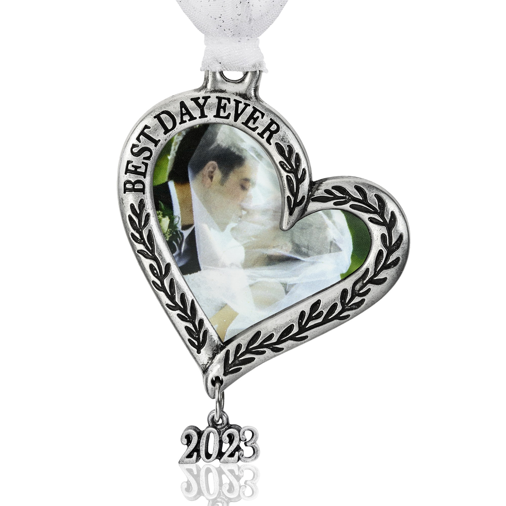 Pewter Best Day Ever Picture Frame Ornament