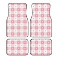 thumbnail image 1 of Fotbe Plaid Heart Juego de 4 Tapetes para Auto con Estampado – Alfombrillas de Goma Reforzada, Diseño Antideslizante, Protección para Todo el Año – Vehículos, Autos, Camionetas y SUVs, 1 of 7